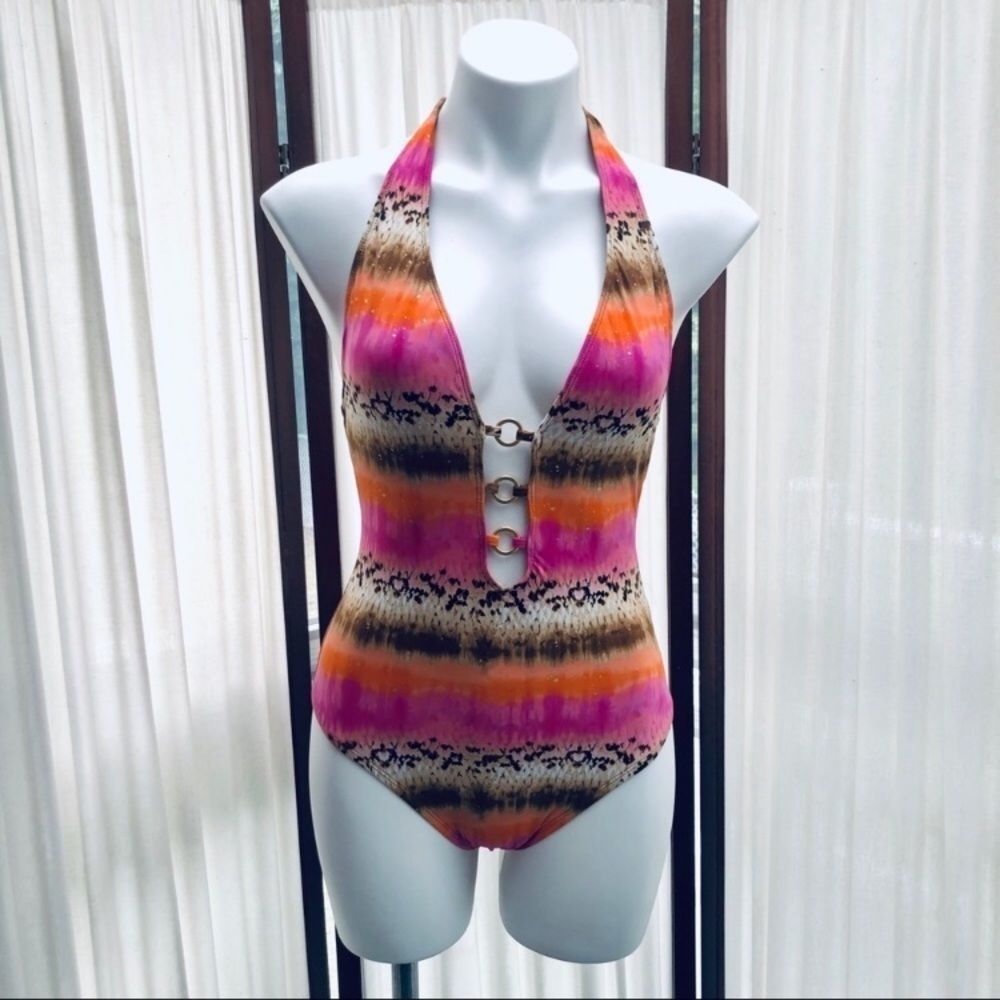 Kenneth Cole Striped Ombre Swimsuit